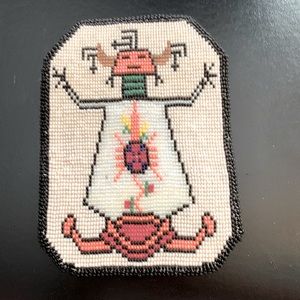 Native American beaded oversized barrette